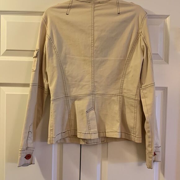 Red Currant Size XL (see desc) Cream color button up jacket - Picture 4 of 7